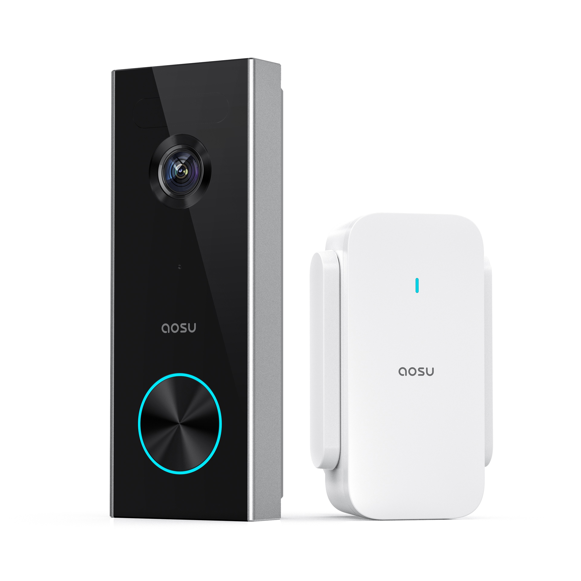 Aosu 2K QHD Wi-Fi AI-Smart Wide-Angle Video Doorbell with HomeBase Chime — 3.0 MP, 180-Day Battery, Model# V8P1AX11